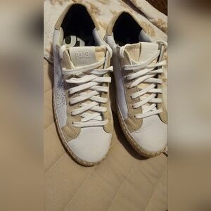 P448 White and Tan Sneakers NWOT